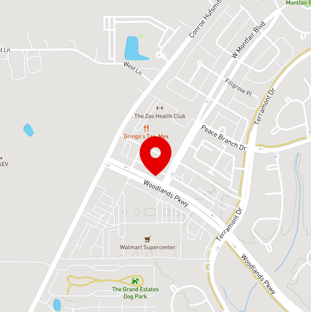 Map of Bradshaw Periodontics in The Woodlands, Texas